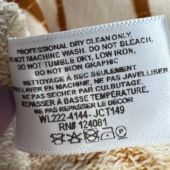 Proenza Schouler White Label Sweatshirt Womens XS Ecru Brown Tie Dye Chic USA - Picture 13 of 14